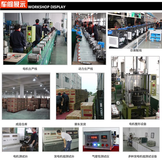  直流发电机组 5KW汽油发电机车间展示