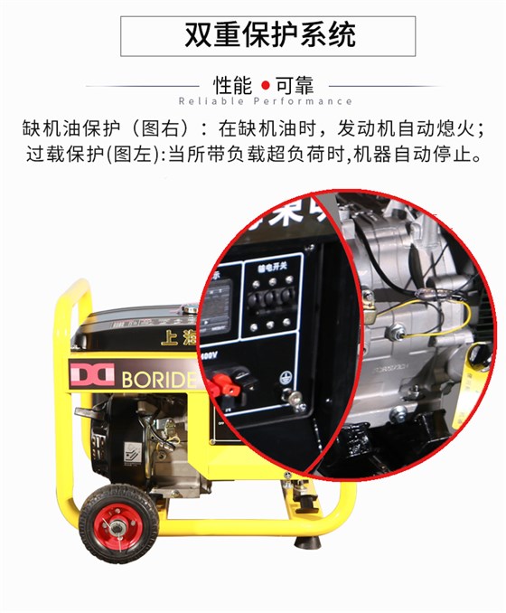 单相2kW小型汽油发电机组特点